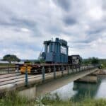 Convoi exceptionnel transformateur &eacute;lectrique kolektor etra sur chantier