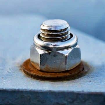 Corrosion sur support boulon sans traitement GALVAGRID SANERGID