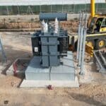 Bac de r&eacute;tention anti-feu ERT&reg;-MODULO SANERGRID&reg;, en acier galvanis&eacute; &agrave; chaud, pour transformateurs &eacute;lectriques jusqu&rsquo;&agrave; 60T