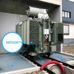 couverture coupe -feu volets simple pente EXTICOV CCF test&eacute;e au CNPP conforme ERDF pour risque feu de piscine hydrocarbures