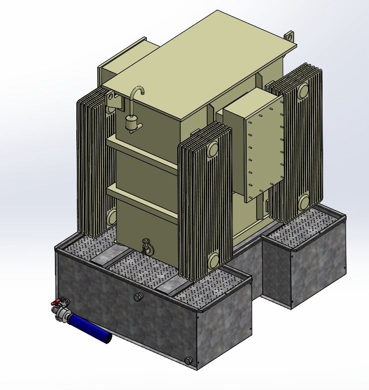Haz resistente al fuego TRT H SANERGRID con vigas elevadas para facilitar el mantenimiento y la circulación del aire