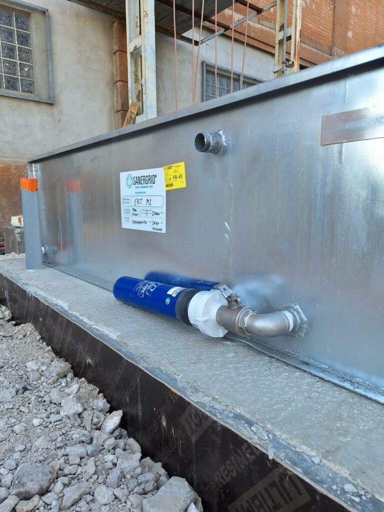 SPI Petropit Filtration des hydrocarbures sur bac modulaire Sanergrid