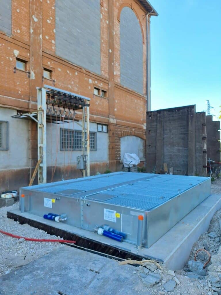 Soluzione di contenimento modulare Sanergrid per trasformatore elettrico