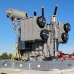 Transformateur de puissance &eacute;quip&eacute; de son bac modulaire anti feu TRT MODULO 5 SANERGRID